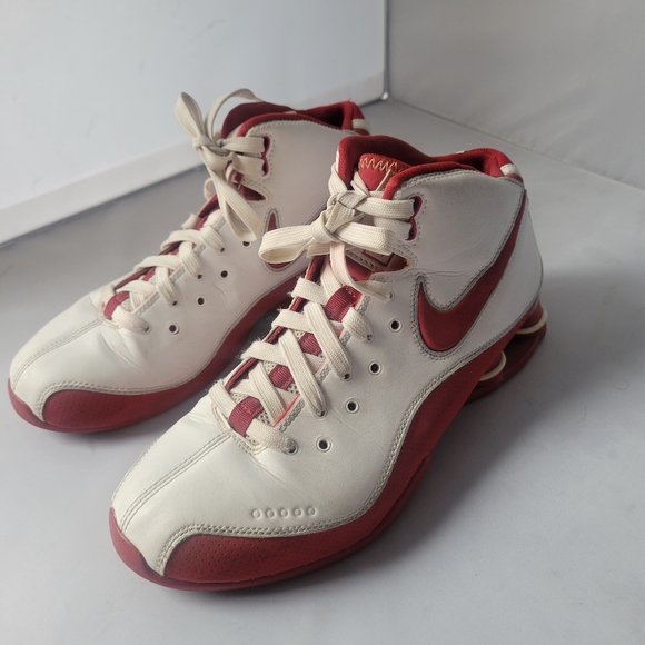 NIKE Shox Slam Zoom Air Elite unisex. 9 Basketball Shoes White Red 324830-161 - Picture 1 of 5